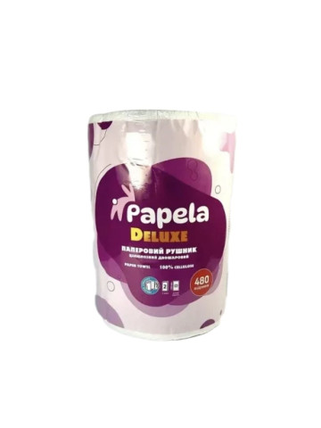 Рушник паперовий Papela Deluxe 480 відривів, 58 м