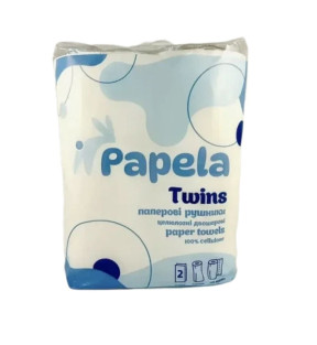 Рушник паперовий двошаровий Papela Twins 2 рул/уп