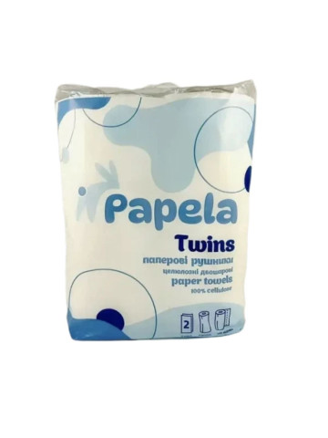 Рушник паперовий двошаровий Papela Twins 2 рул/уп