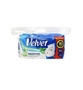 Папір туалетний Velvet Soft White тришаровий 16 шт/уп