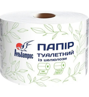 Папір туалетний Альбатрос, білий 22.5 м, 6 рул/уп