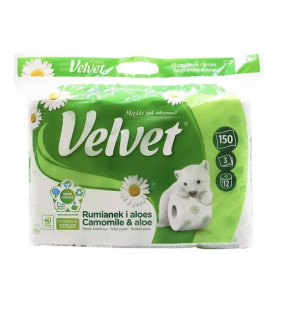 Папір туалетний Velvet Camomile тришаровий 12 шт/уп