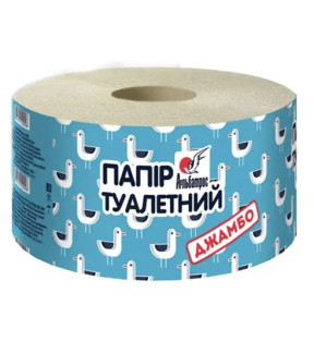 Папір туалетний Альбатрос макулатурний Джамбо, 120 м, 4 рул/уп