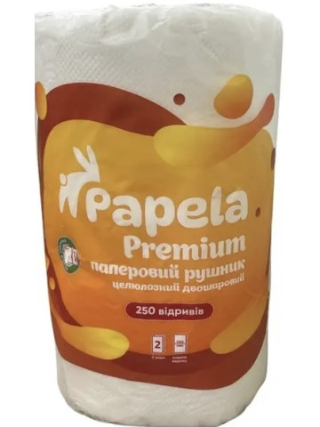 Паперові рушники Papela Premium 250 листів двошарові